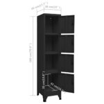 Armoire à casiers Noir 38x45x180 cm Acier – Image 7