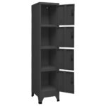Armoire à casiers Anthracite 38x45x180 cm Acier – Image 4
