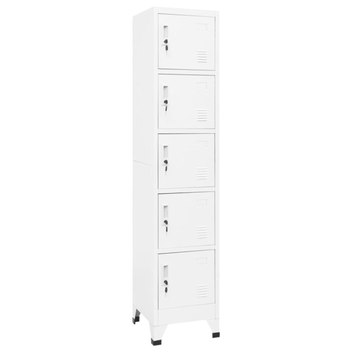 Armoire à casiers Blanc 38x40x180 cm Acier – Image 1