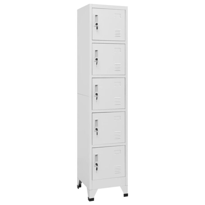 Armoire à casiers Gris Clair 38x40x180 cm Acier – Image 1