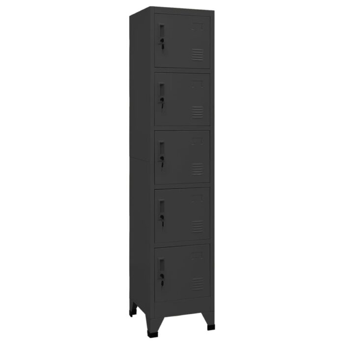 Armoire à casiers Anthracite 38x40x180 cm Acier – Image 1