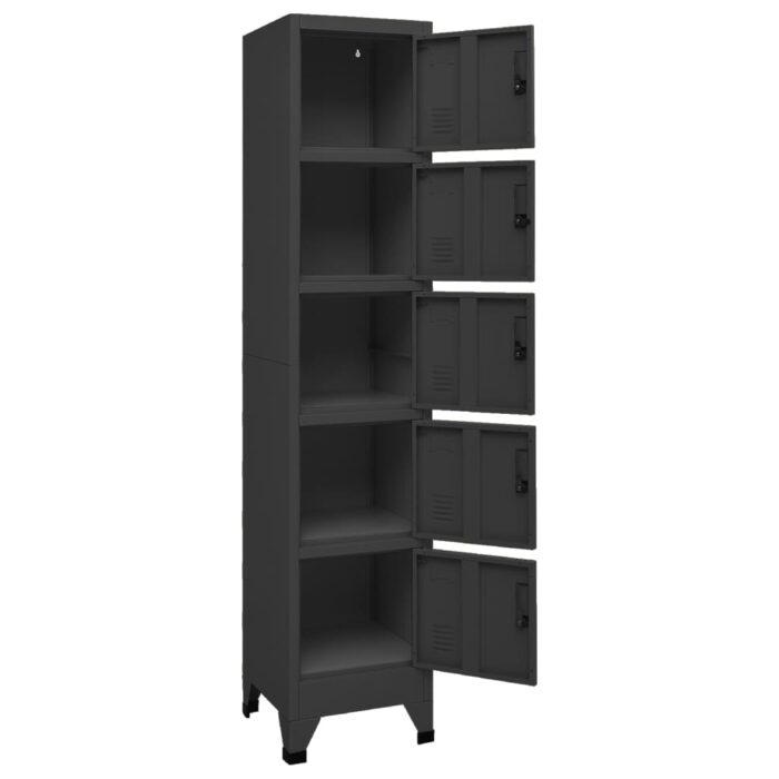 Armoire à casiers Anthracite 38x40x180 cm Acier – Image 4