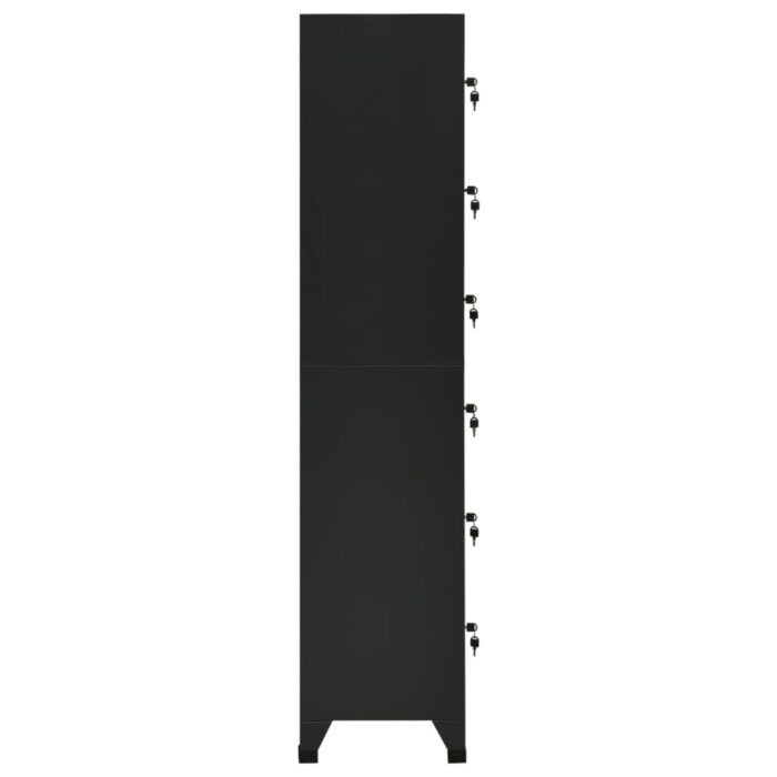 Armoire à casiers Noir 38x40x180 cm Acier – Image 2