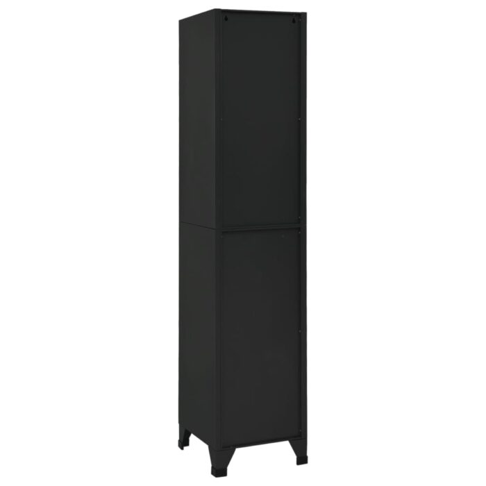 Armoire à casiers Noir 38x40x180 cm Acier – Image 3