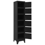 Armoire à casiers Noir 38x40x180 cm Acier – Image 4