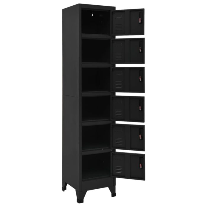 Armoire à casiers Noir 38x40x180 cm Acier – Image 4