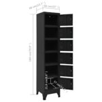 Armoire à casiers Noir 38x40x180 cm Acier – Image 7