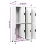 Armoire à casiers Blanc 90x45x180 cm Acier – Image 8