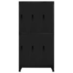 Armoire à casiers Noir 90x45x180 cm Acier – Image 2