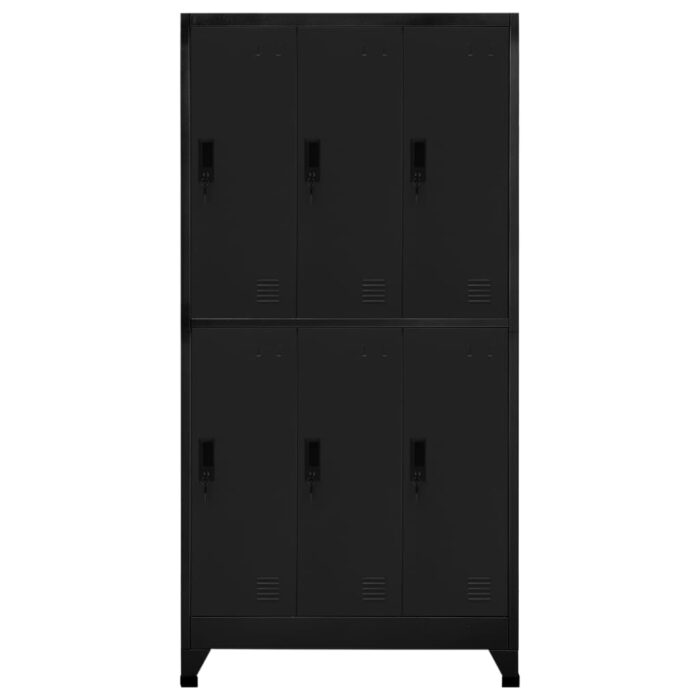 Armoire à casiers Noir 90x45x180 cm Acier – Image 2