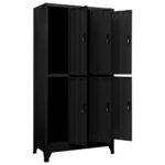 Armoire à casiers Noir 90x45x180 cm Acier – Image 5