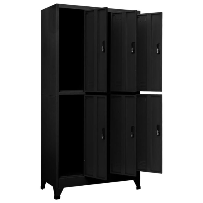 Armoire à casiers Noir 90x45x180 cm Acier – Image 5