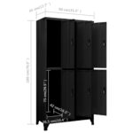 Armoire à casiers Noir 90x45x180 cm Acier – Image 8