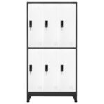 Armoire à casiers Anthracite et blanc 90x45x180 cm Acier – Image 2