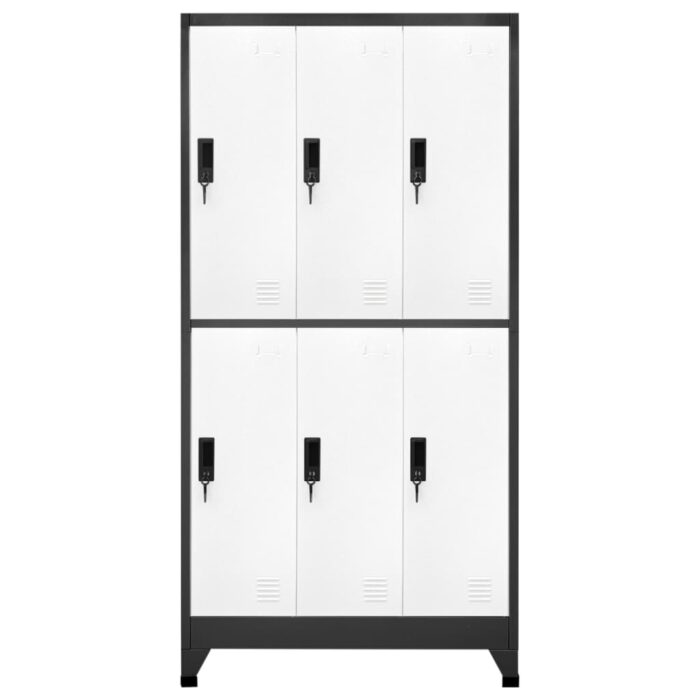 Armoire à casiers Anthracite et blanc 90x45x180 cm Acier – Image 2