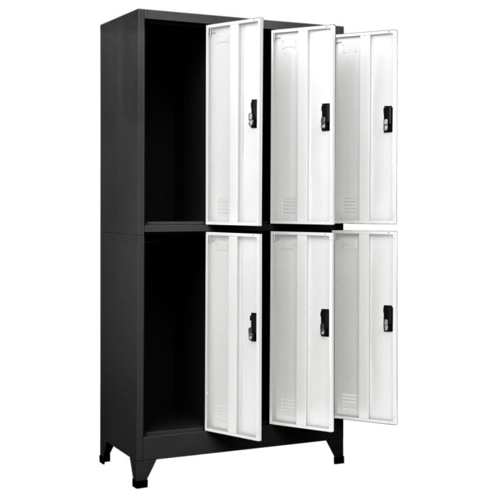 Armoire à casiers Anthracite et blanc 90x45x180 cm Acier – Image 5