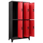 Armoire à casiers Anthracite et rouge 90x45x180 cm Acier – Image 5