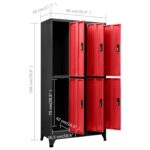 Armoire à casiers Anthracite et rouge 90x45x180 cm Acier – Image 8