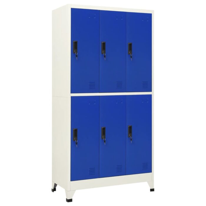 Armoire à casiers Gris et bleu 90x45x180 cm Acier – Image 1
