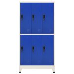 Armoire à casiers Gris et bleu 90x45x180 cm Acier – Image 2