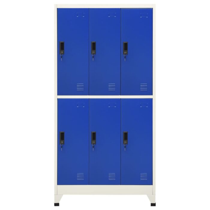 Armoire à casiers Gris et bleu 90x45x180 cm Acier – Image 2