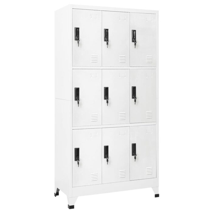Armoire à casiers Blanc 90x45x180 cm Acier – Image 1