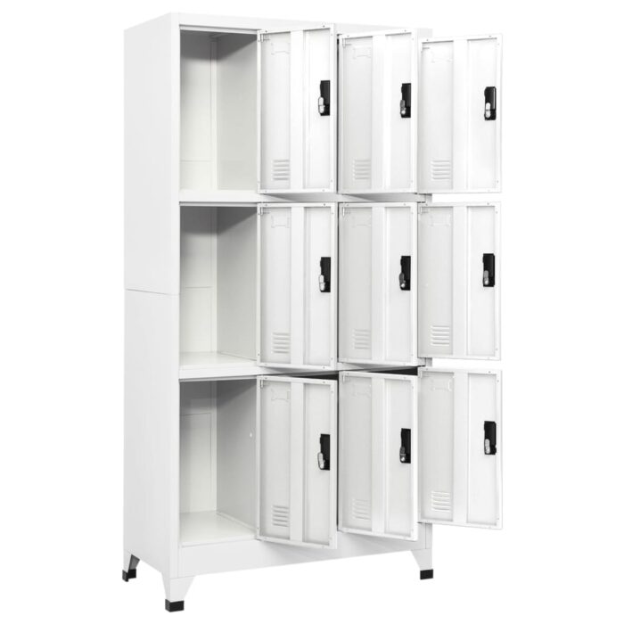 Armoire à casiers Blanc 90x45x180 cm Acier – Image 2