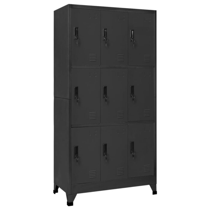 VXL8720286701133_a_en_hd_1.jpg Armoire à casiers Anthracite 90x45x180 cm Acier – Image 1