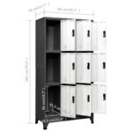Armoire à casiers Anthracite et blanc 90x45x180 cm Acier – Image 7