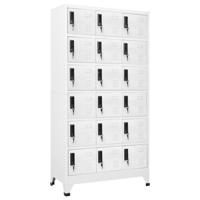 Armoire à casiers Blanc 90x40x180 cm Acier – Image 1