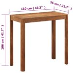 Table de bar bois massif d'acacia et finition miel 110x55x106cm – Image 7