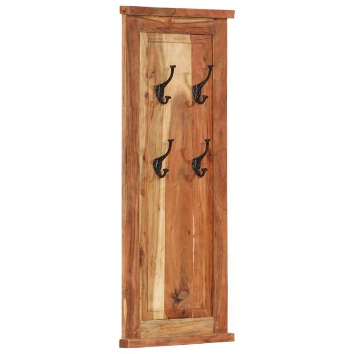 Porte-manteaux 2 pcs Bois massif d'acacia 38x100 cm – Image 11
