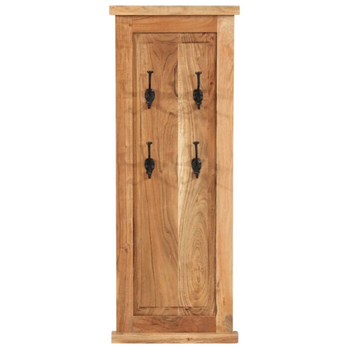 Porte-manteaux 2 pcs Bois massif d'acacia 38x100 cm – Image 3