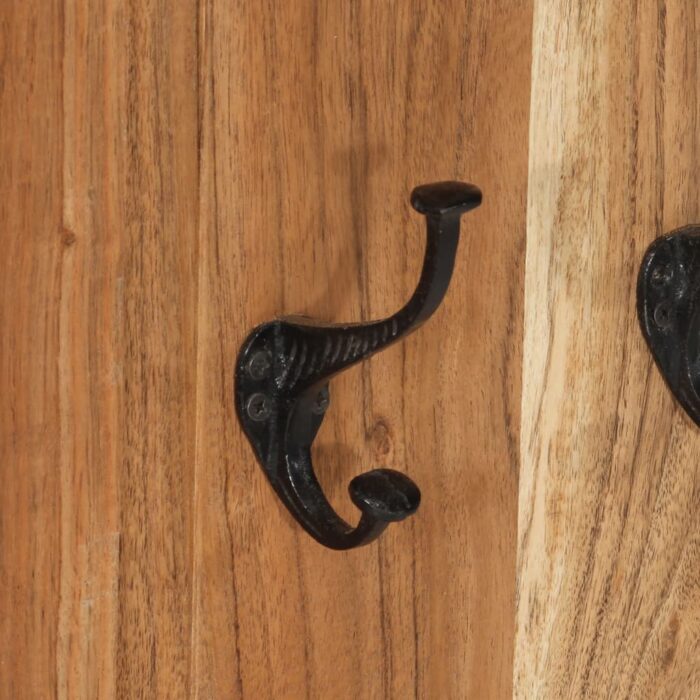 Porte-manteaux 2 pcs Bois massif d'acacia 38x100 cm – Image 6