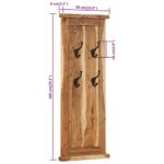 Porte-manteaux 2 pcs Bois massif d'acacia 38x100 cm – Image 7