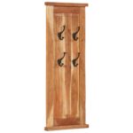 Porte-manteaux 2 pcs Bois massif d'acacia 38x100 cm – Image 8