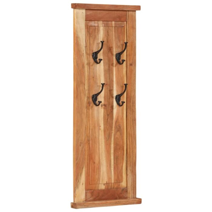 Porte-manteaux 2 pcs Bois massif d'acacia 38x100 cm – Image 8