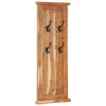 Porte-manteaux 2 pcs Bois massif d'acacia 38x100 cm – Image 9