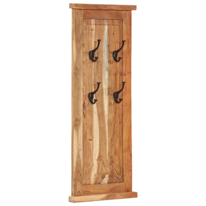 Porte-manteaux 2 pcs Bois massif d'acacia 38x100 cm – Image 9