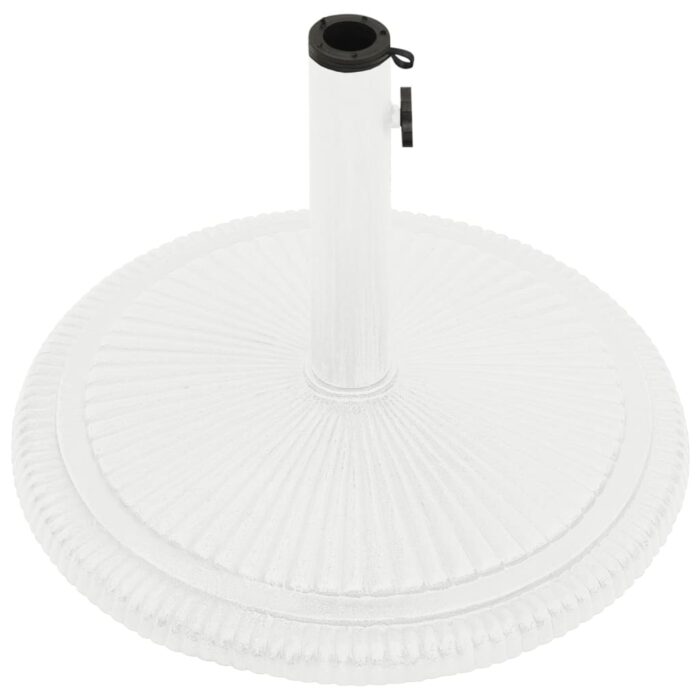 Socle de parasol Blanc 45x45x30 cm Fonte – Image 2