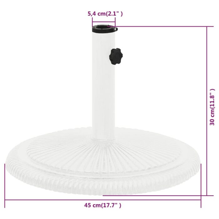 Socle de parasol Blanc 45x45x30 cm Fonte – Image 6
