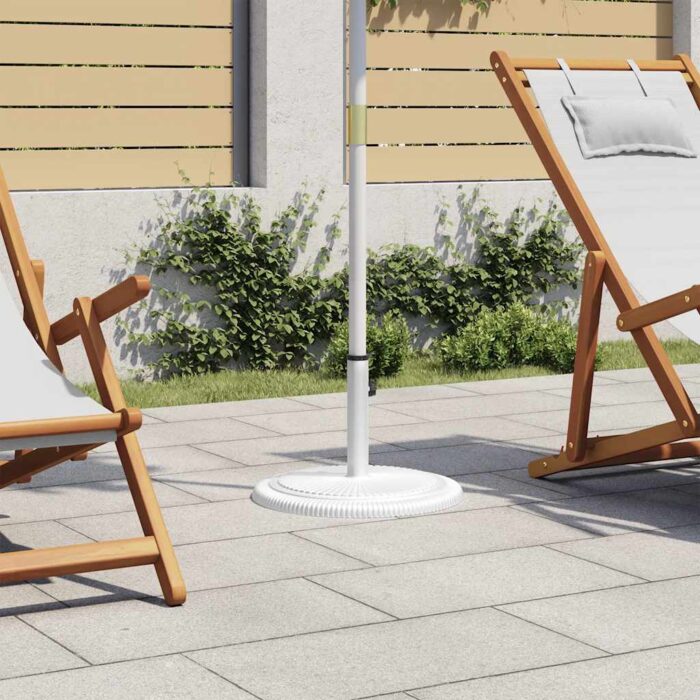 Socle de parasol Blanc 45x45x30 cm Fonte – Image 1
