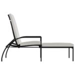 Chaise longue avec repose-pied Résine tressée Noir – Image 2