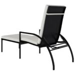 Chaise longue avec repose-pied Résine tressée Noir – Image 3
