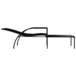 Chaise longue avec repose-pied Résine tressée Noir – Image 4