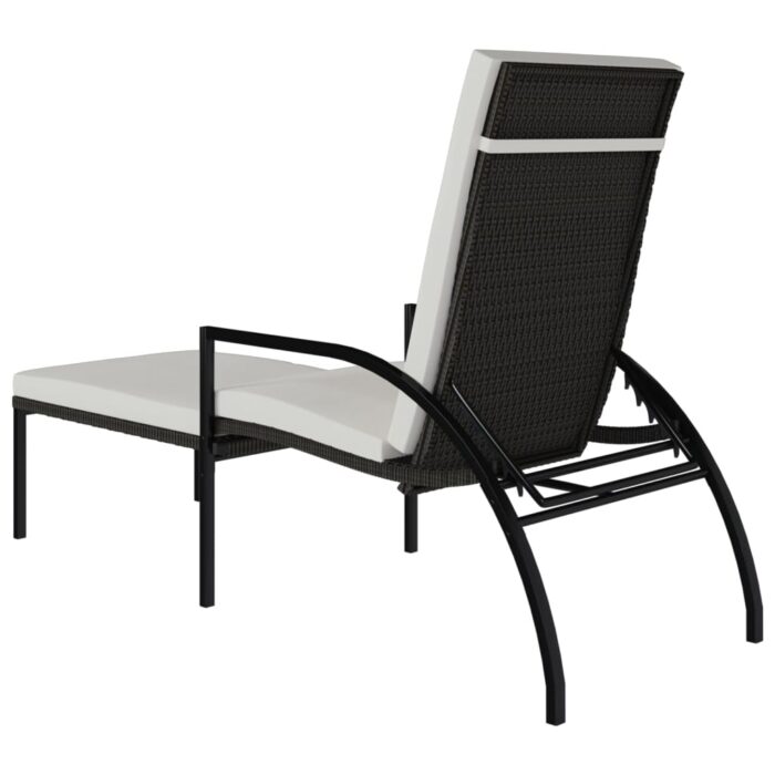 Chaises longues avec repose-pied 2 pcs Résine tressée Marron – Image 3