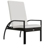 Chaises longues avec repose-pied 2 pcs Résine tressée Marron – Image 5