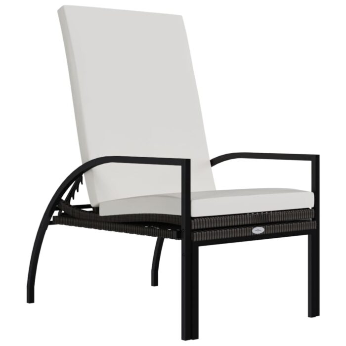 Chaises longues avec repose-pied 2 pcs Résine tressée Marron – Image 5