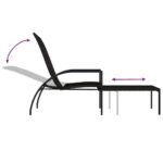 Chaises longues avec repose-pied 2 pcs Résine tressée Marron – Image 6