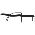Chaises longues avec repose-pied 2 pcs Résine tressée Gris – Image 4